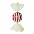 Queens Of Christmas 34 in. Round Peppermint Candy Ornament Red & White WL-CDY-34-RW